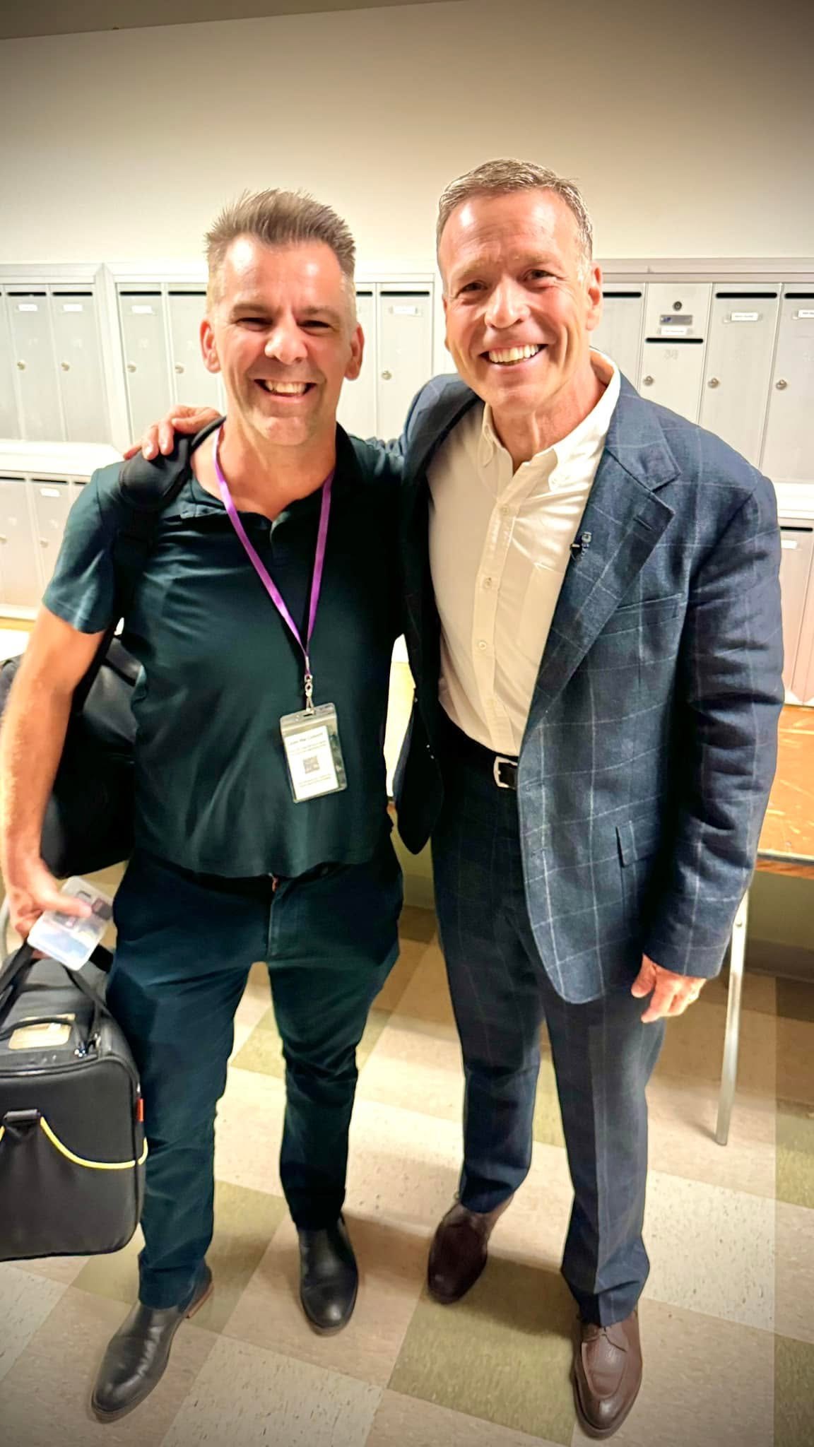 Nathan Adam with author Donald Miller at a TEDxNashville event