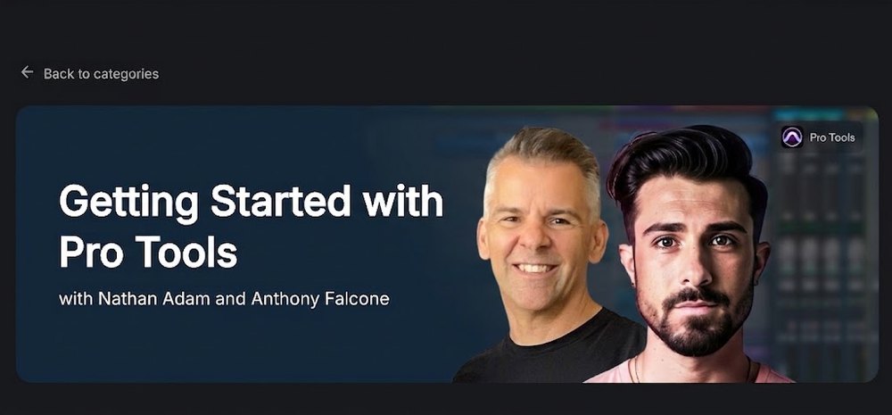 LANDR Courses page for Getting Started with Pro Tools with Nathan Adam and Anthony Falcone