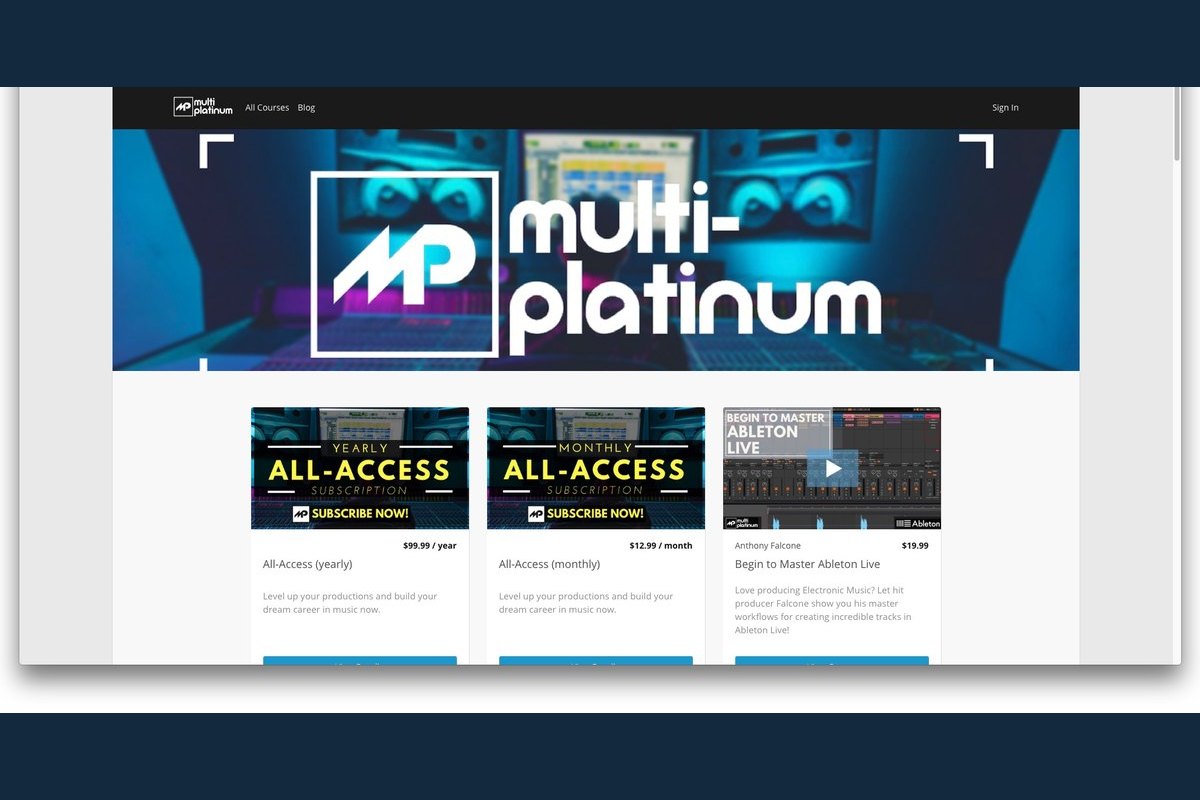 The Multi-Platinum.com course library home page