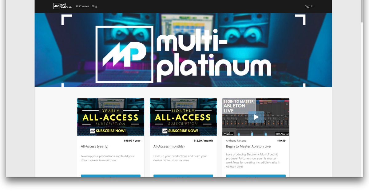 The Multi-Platinum.com course library home page