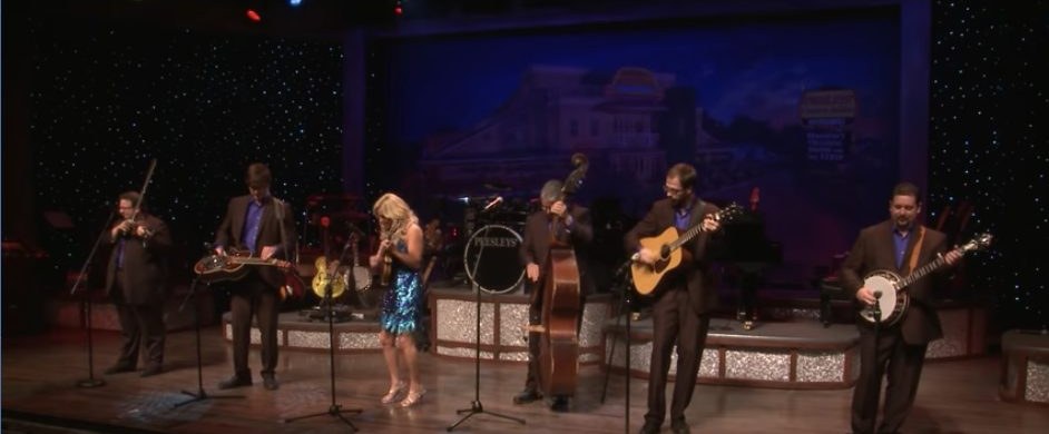 Rhonda Vincent and The Rage performing on the Presleys' Country Jubilee stage