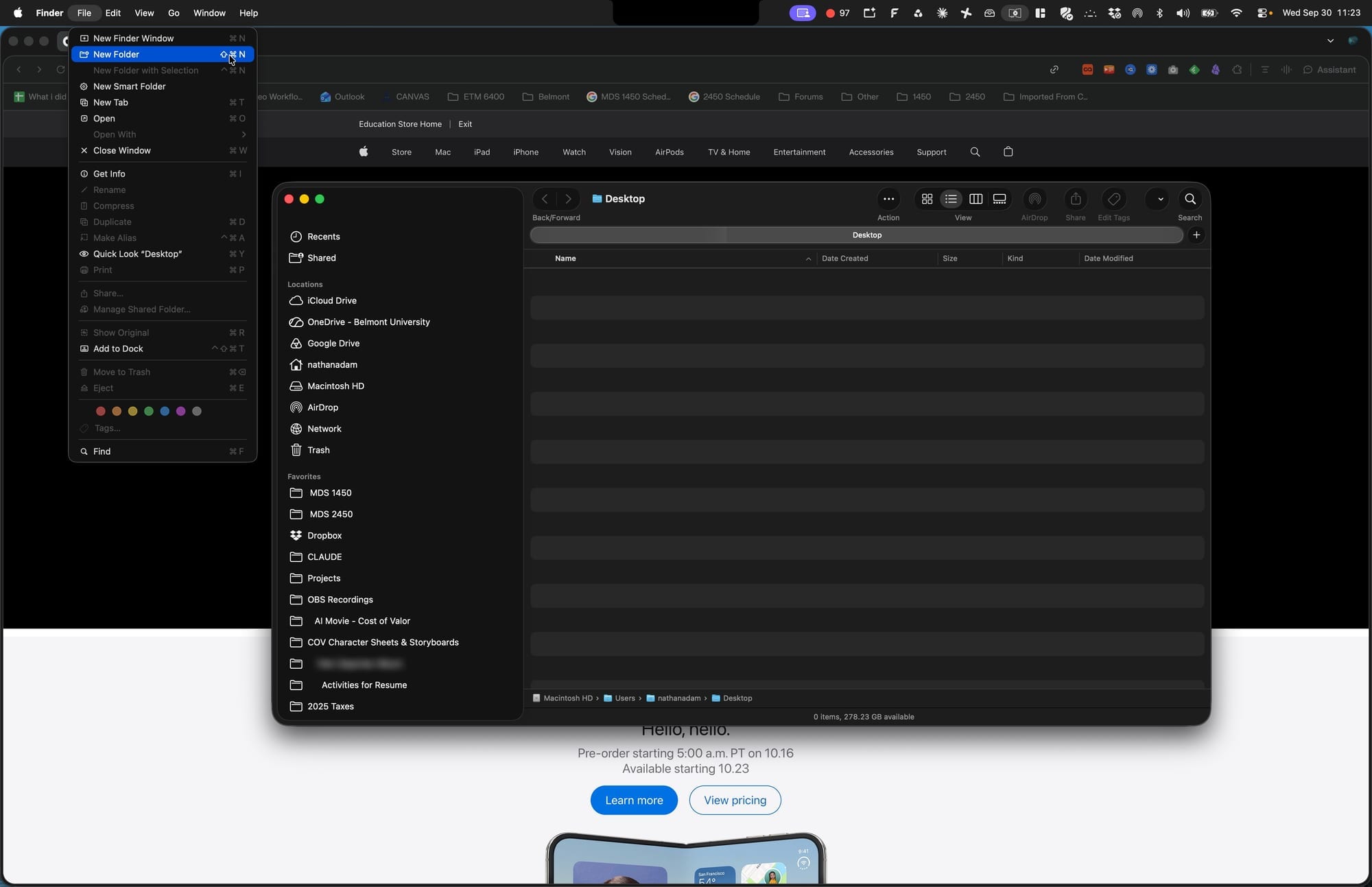 Screenshot for step 19: Create a New Folder