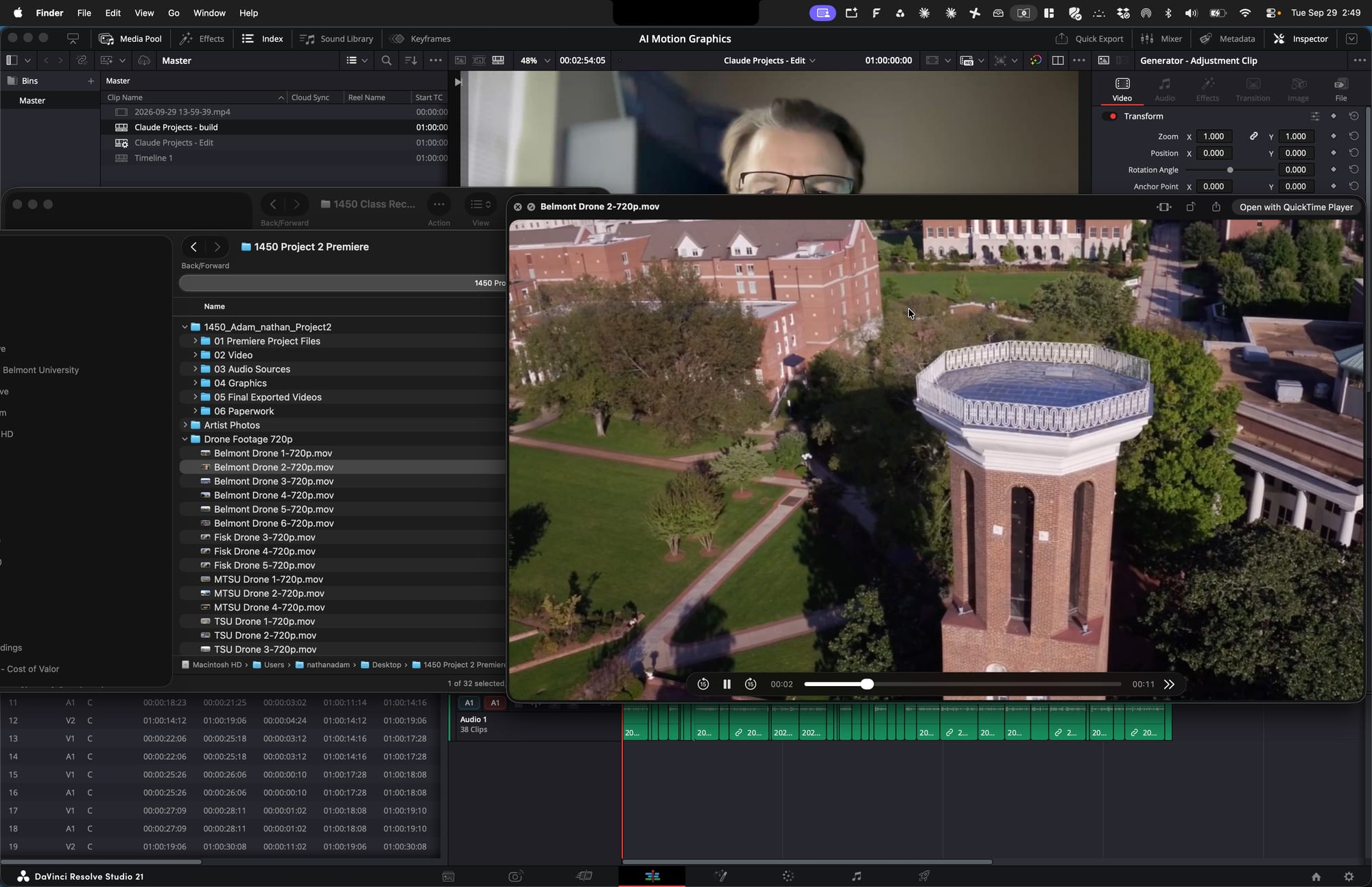 Screenshot for step 10: Preview the Drone Clips