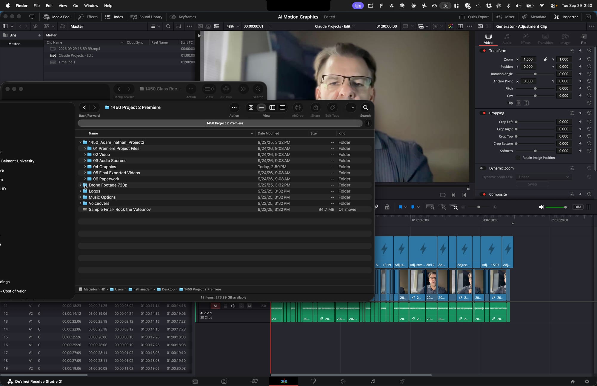 Screenshot for step 12: Move Drone Footage to Video