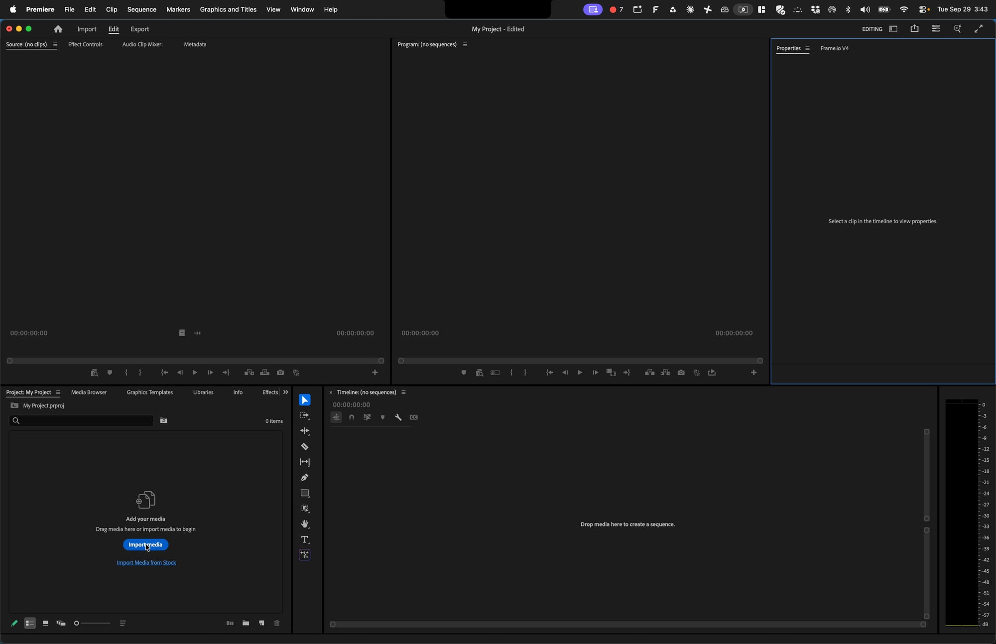 Screenshot for step 3: Click Import Media