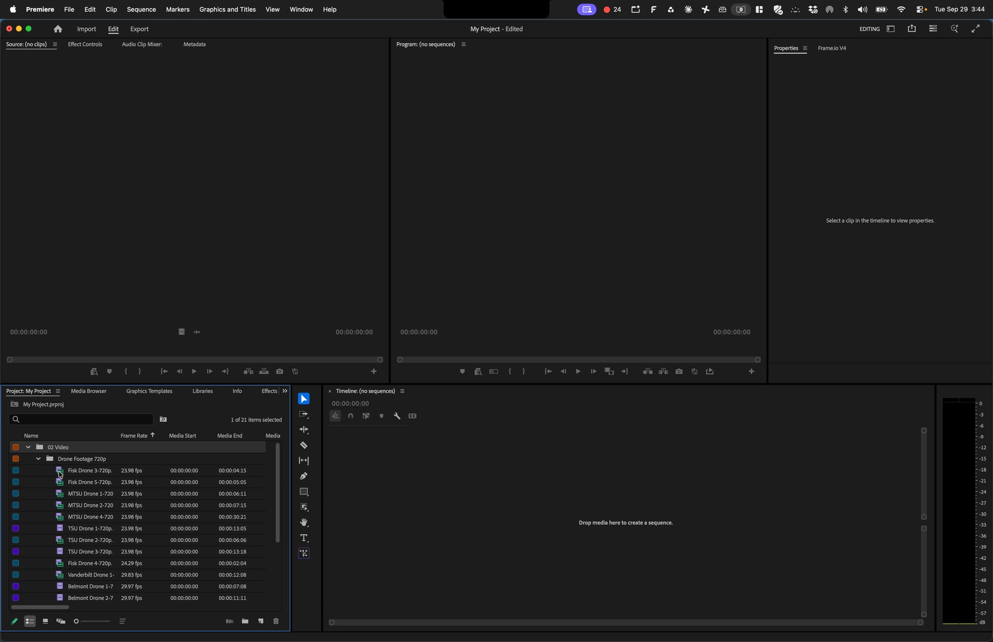 Screenshot for step 9: Load a Clip in the Source Monitor
