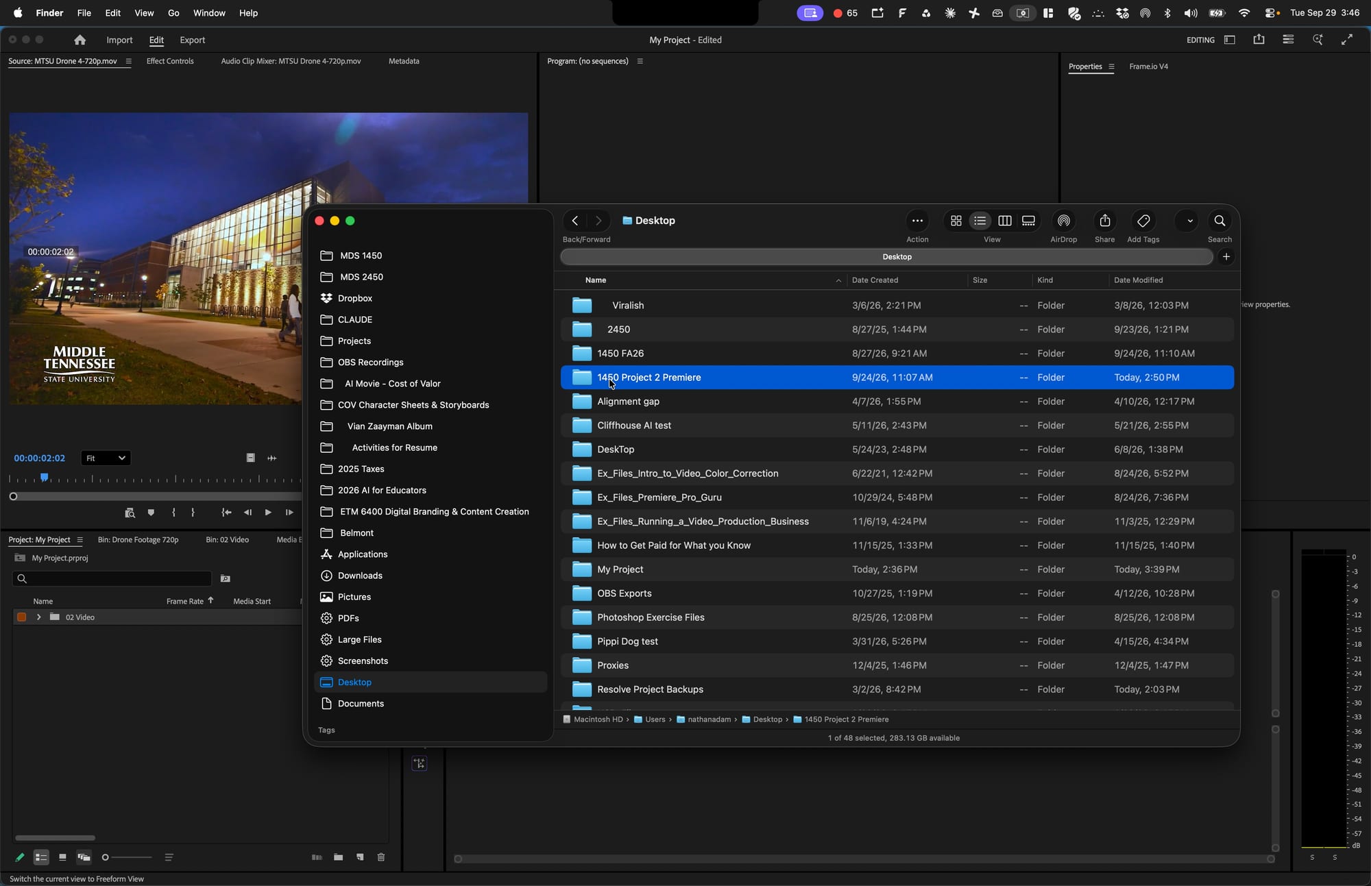 Screenshot for step 18: Open Your Project Folder in Finder